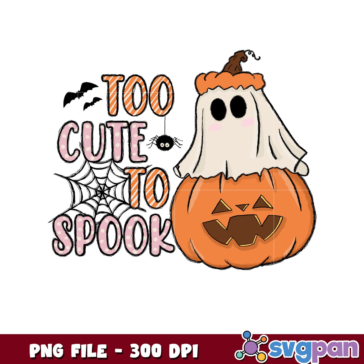 Too cute too spook png, halloween candy png, halloween quotes png