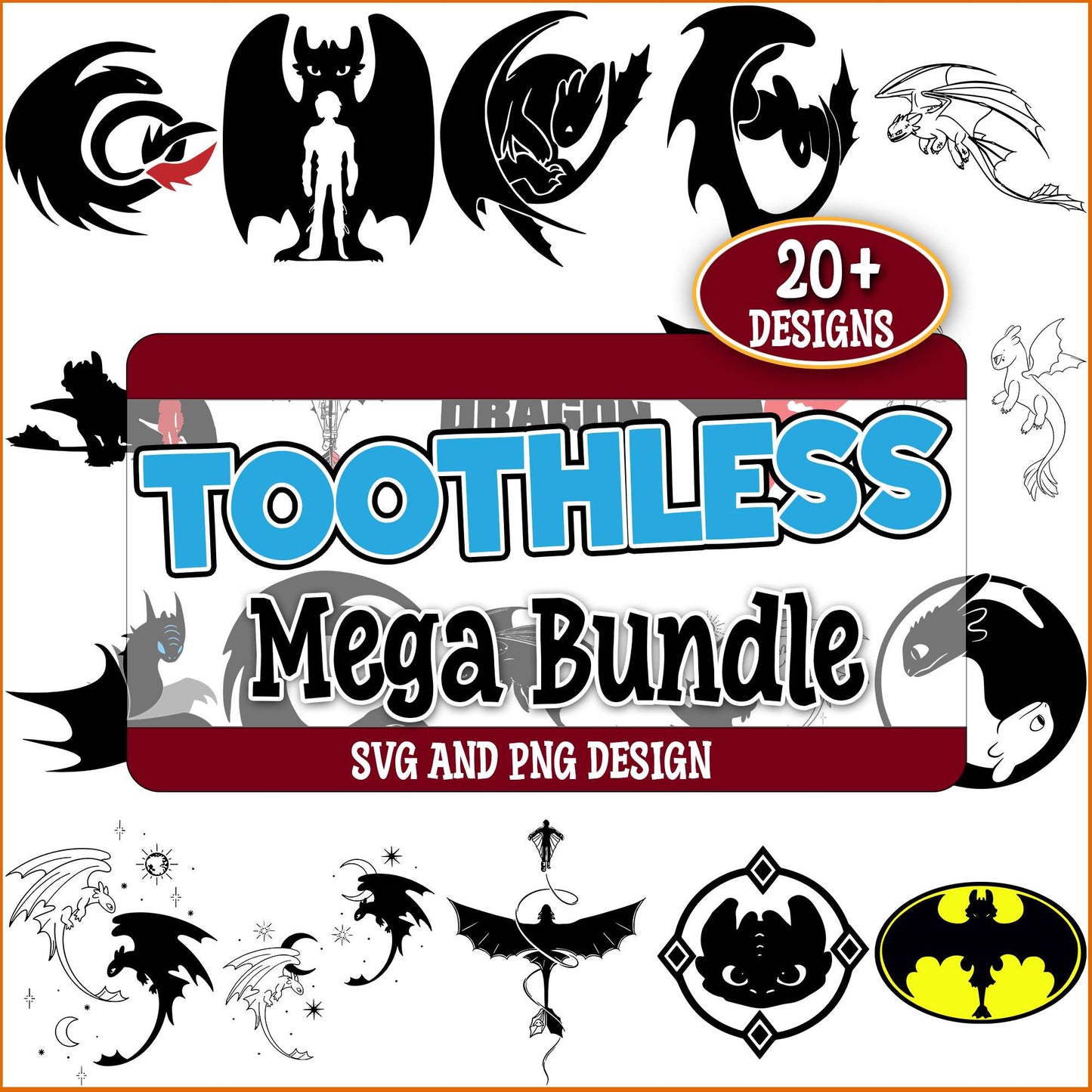 Toothless cool design svg bundle