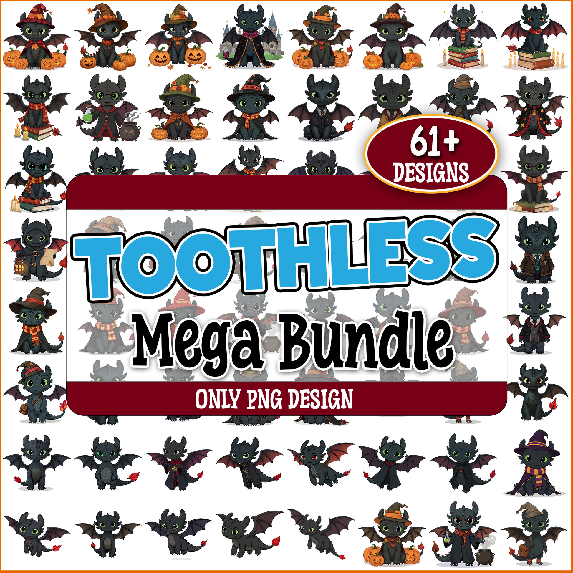 Toothless halloween png bundle