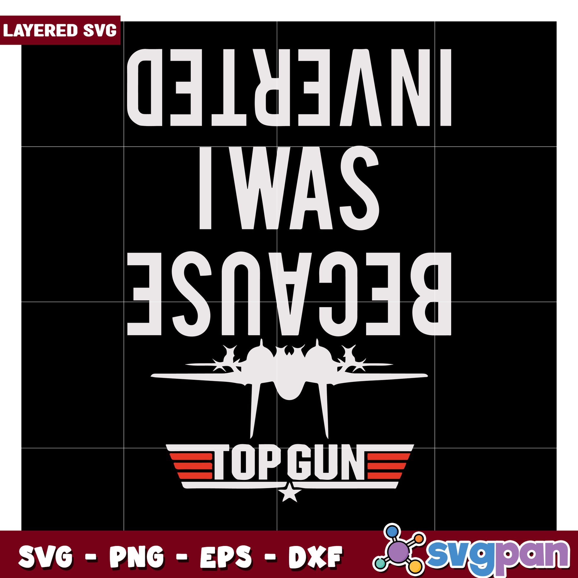 Top Gun inverted design SVG, perfect for creative projects and crafts