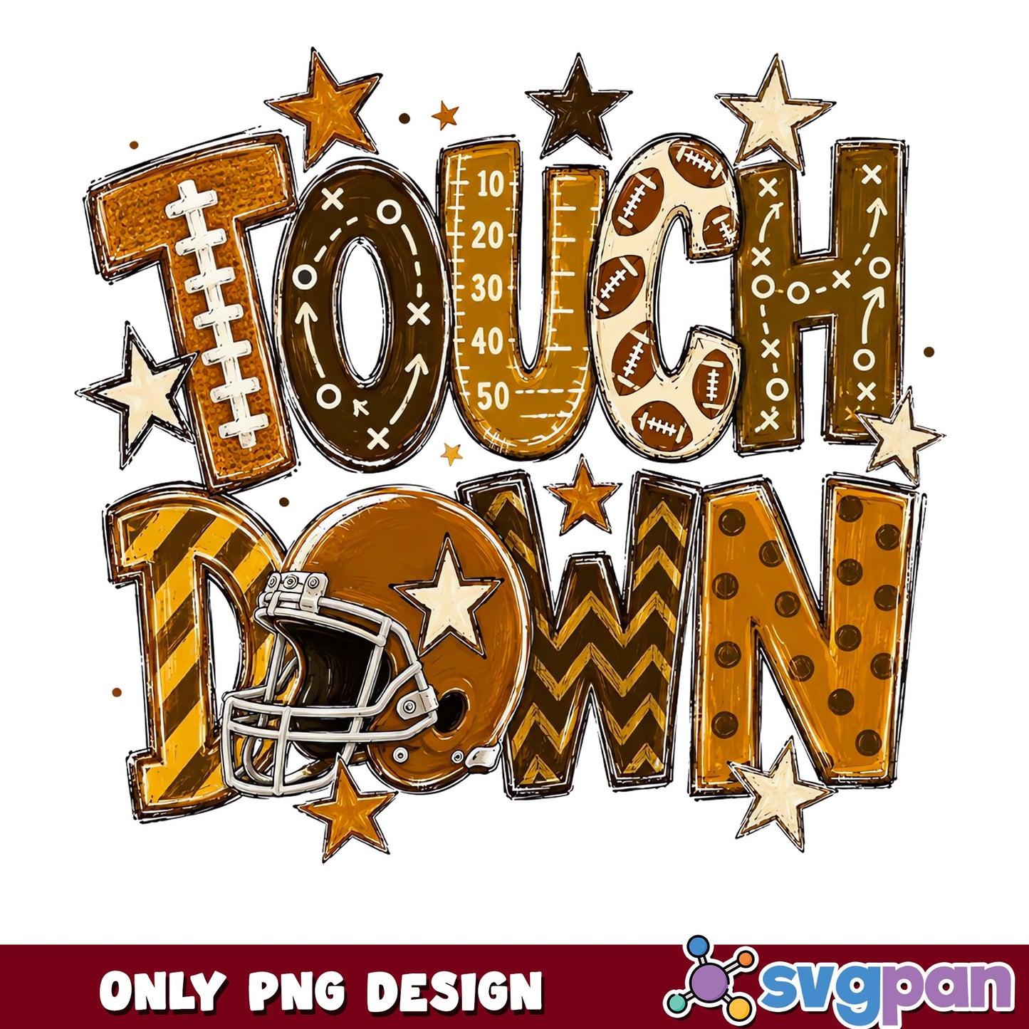 Touchdown Football PNG, Football Season Sublimation PNG, Game Day PNG