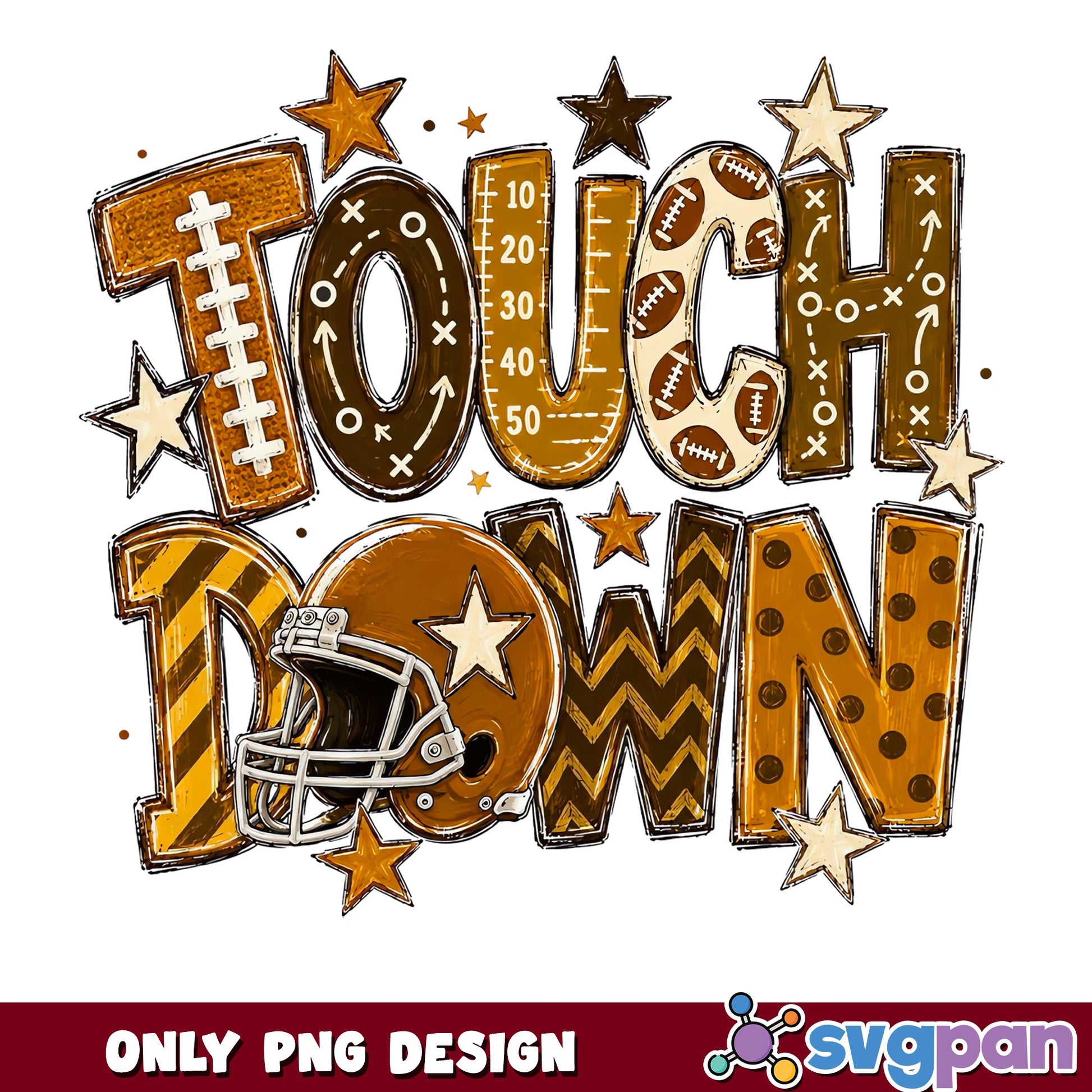 Touchdown Football PNG, Football Season Sublimation PNG, Game Day PNG