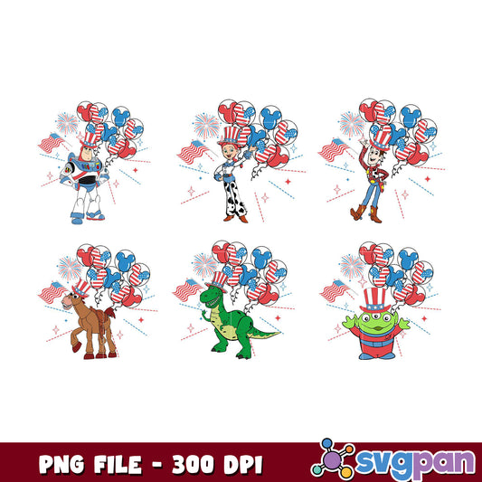 Toy Story 4th of July PNG Bundle 300 DPI