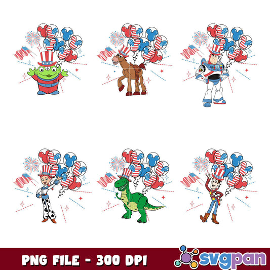 Toy Story 4th of July PNG Bundle 300 DPI