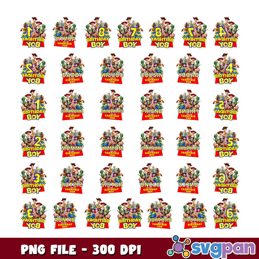 Toy Story Birthday Boy PNG Bundle