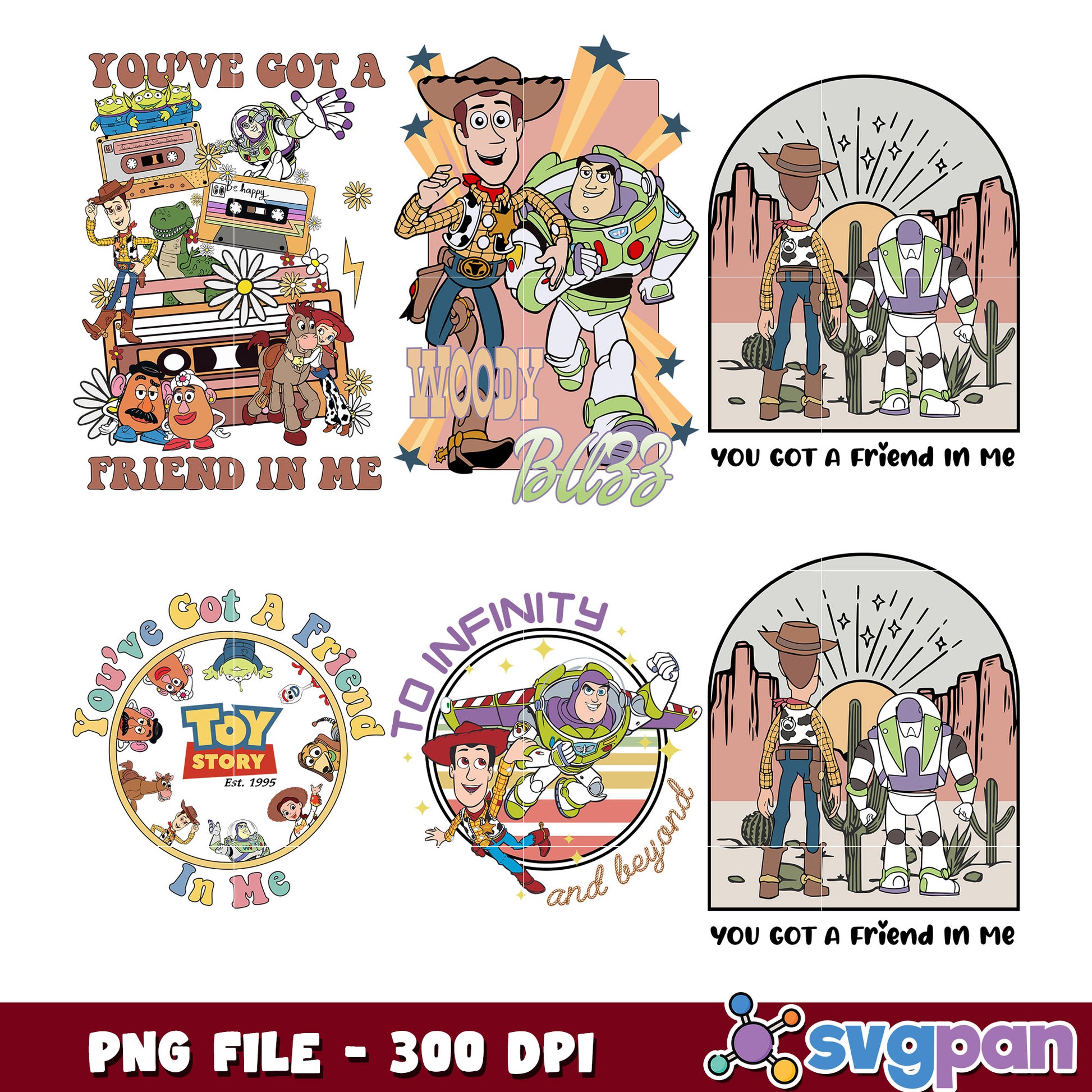 Toy Story Bundle PNG 300 DPI Retro Designs