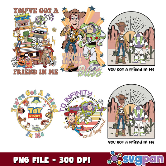 Toy Story Bundle PNG 300 DPI Retro Designs