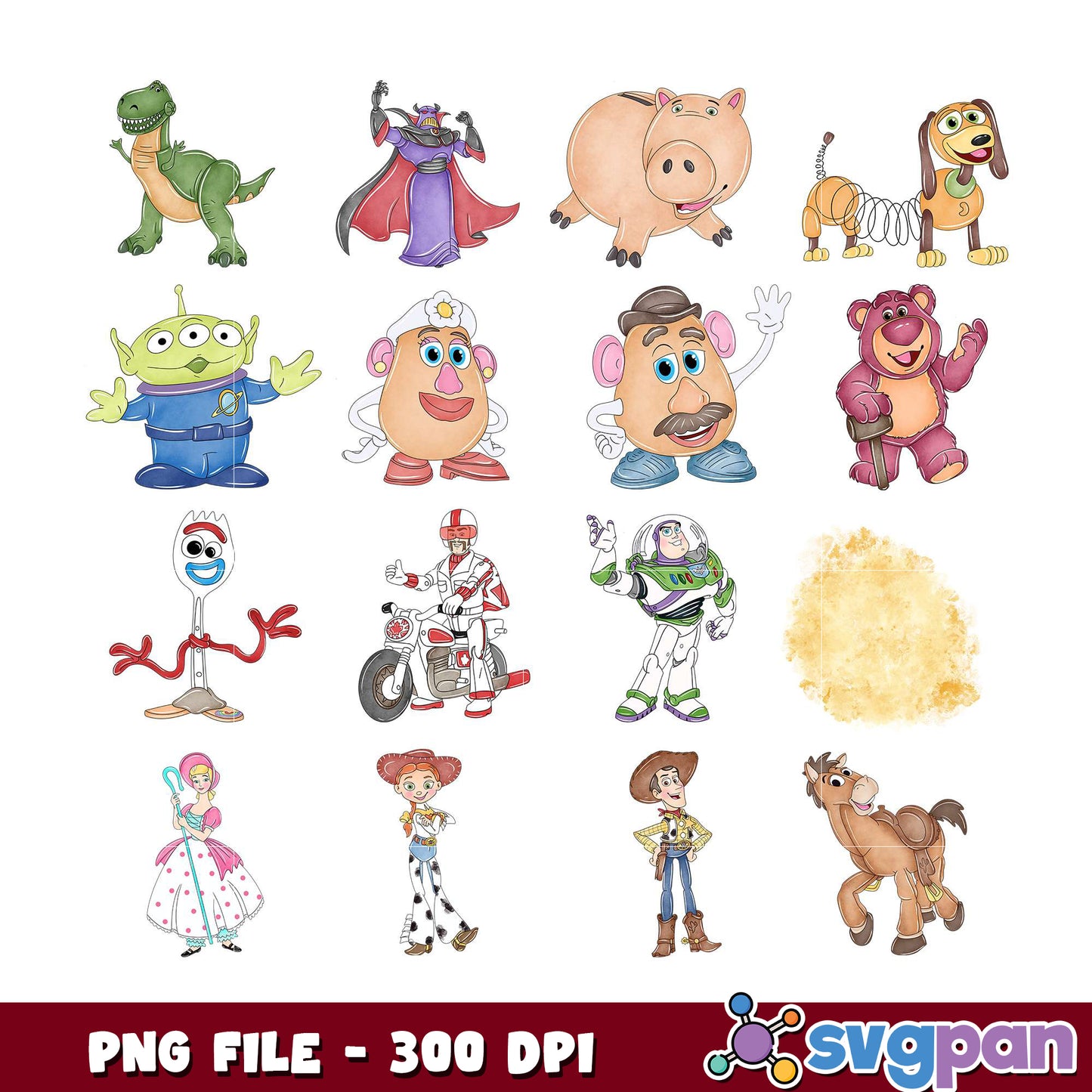 Toy Story Character Bundle PNG Files 300 DPI