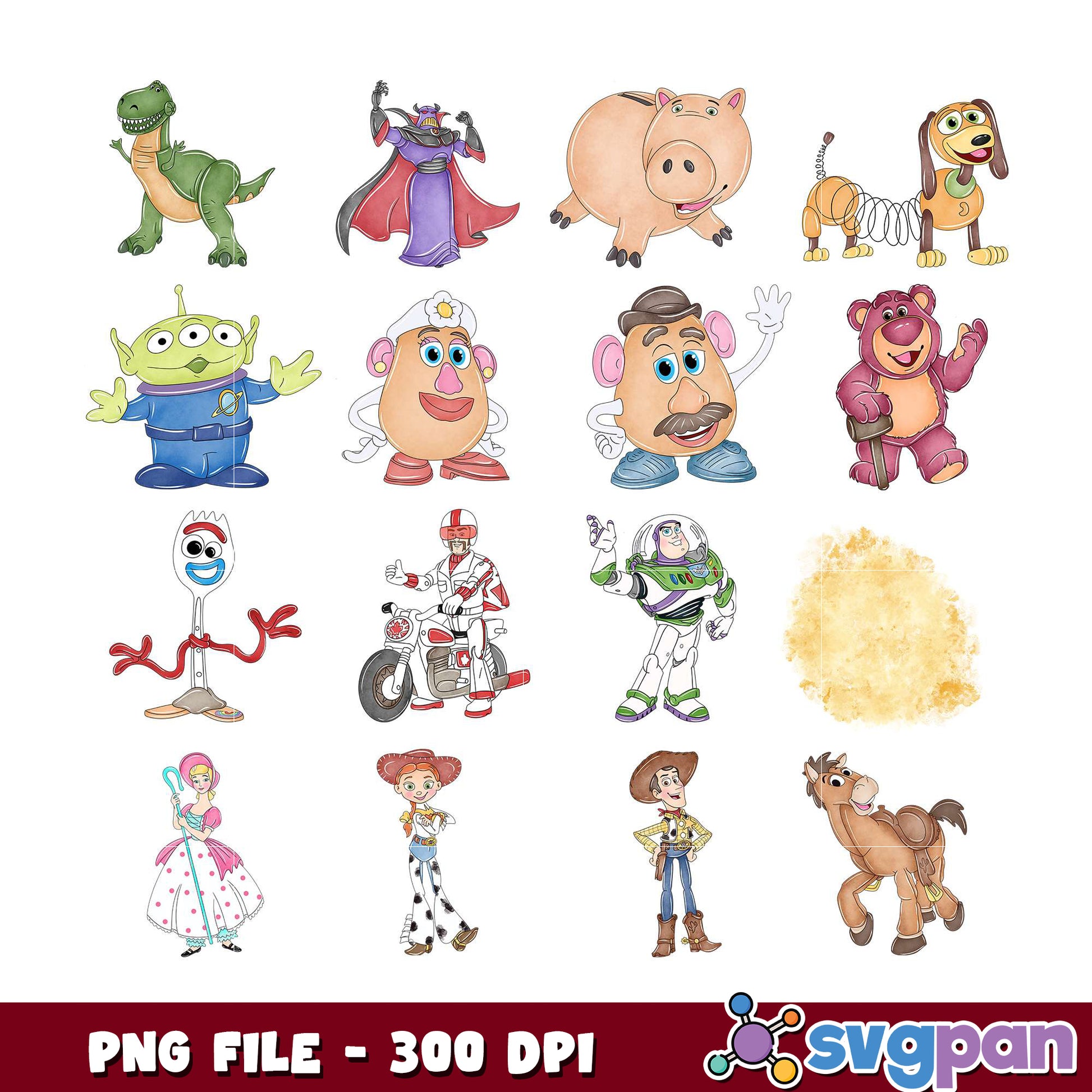 Toy Story Character Bundle PNG Files 300 DPI