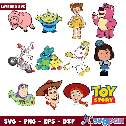 Toy Story Character Bundle SVG Cut Files Download