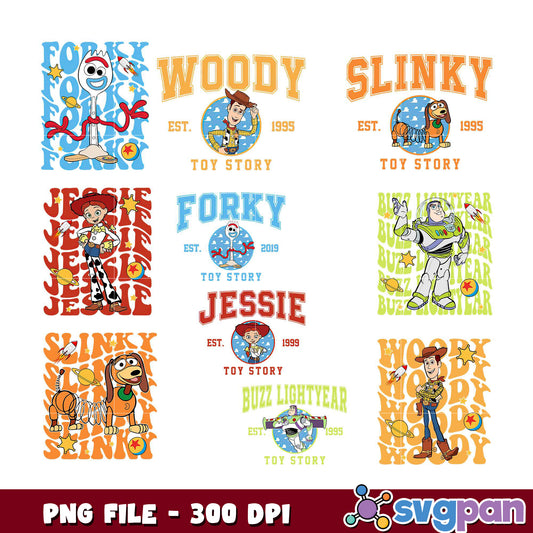 Toy Story Character PNG Bundle 300 DPI
