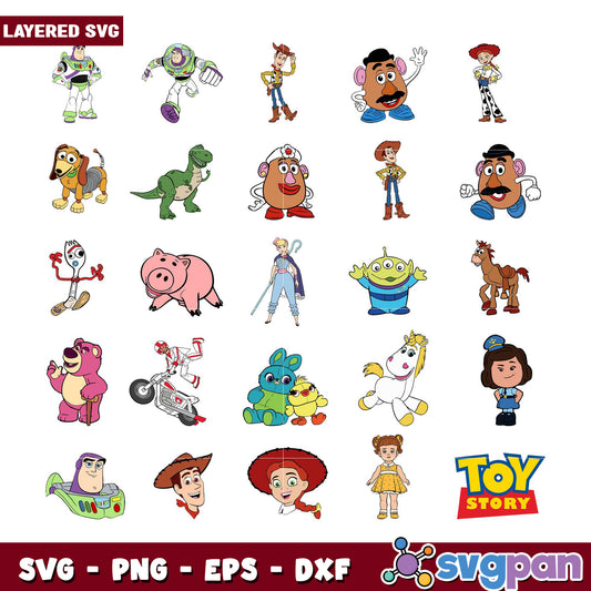 Toy Story Character SVG Bundle for Crafts and Design