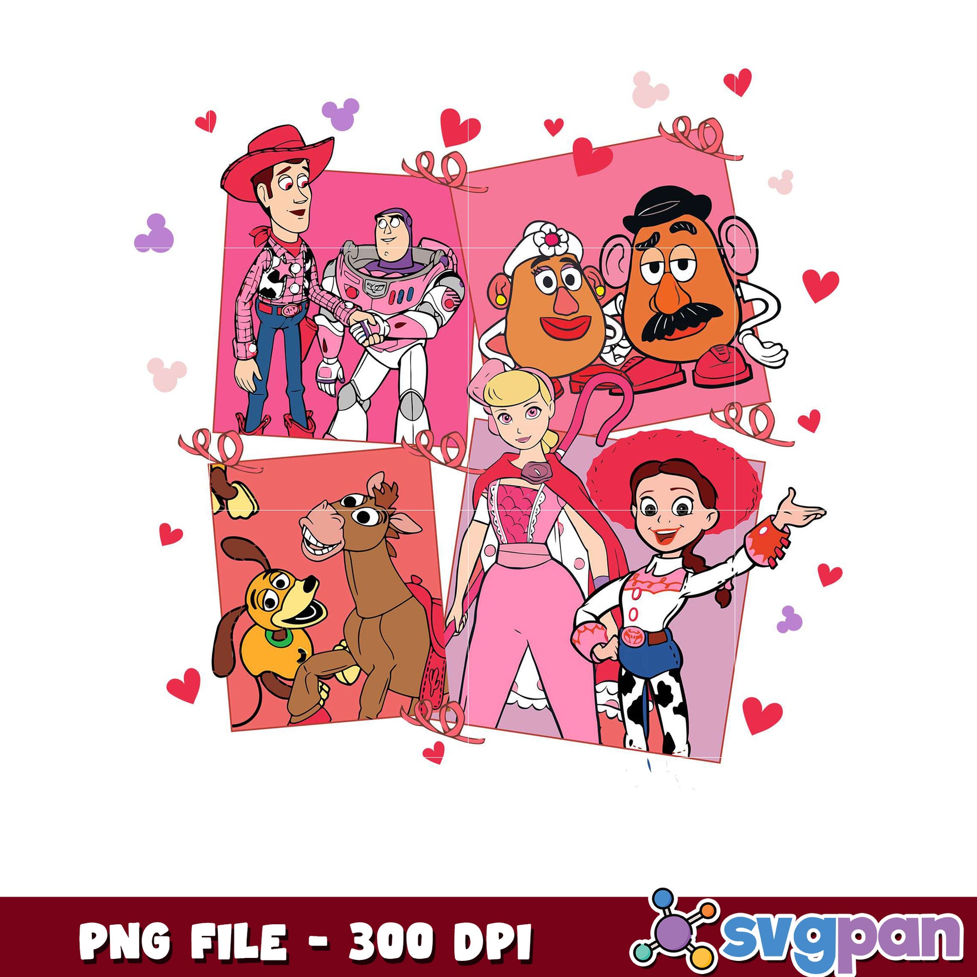 Toy Story Characters Art Print, PNG File with 300 DPI