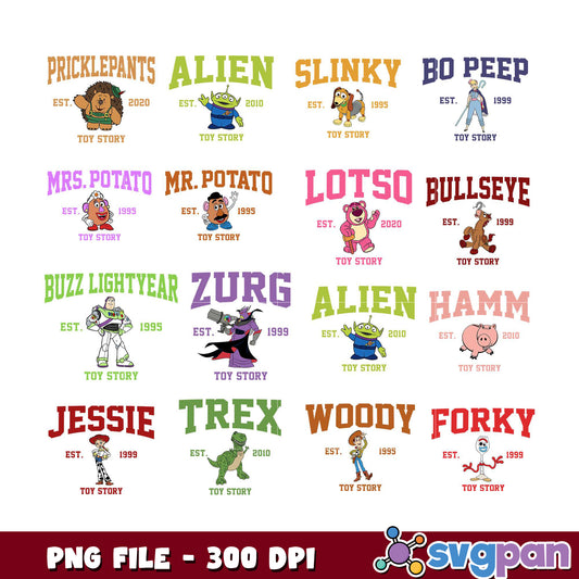 Toy Story Characters PNG Bundle 300 DPI