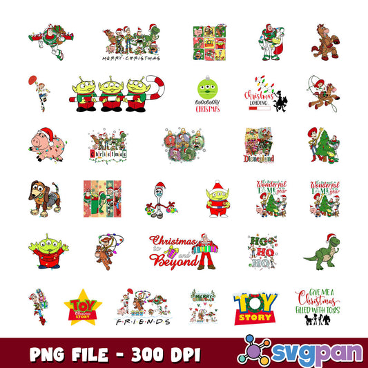 Toy Story Christmas PNG Bundle 300 DPI