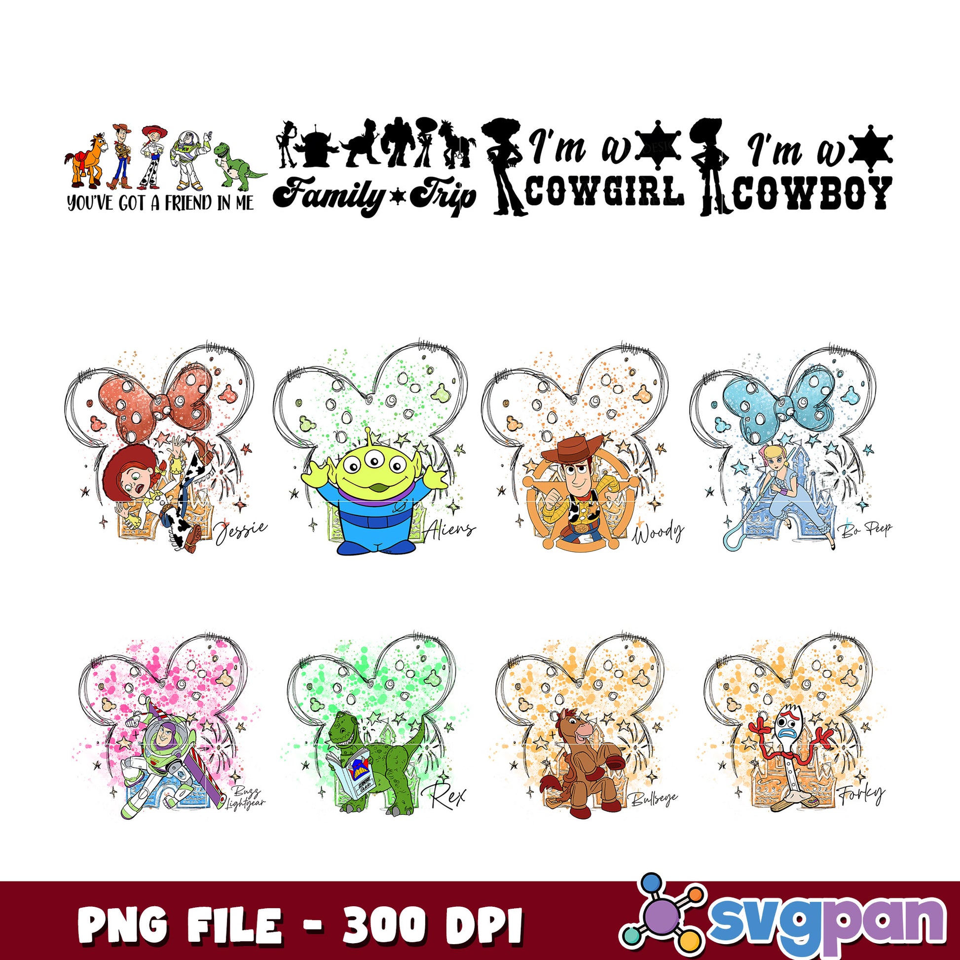 Toy Story Family Disney PNG Bundle