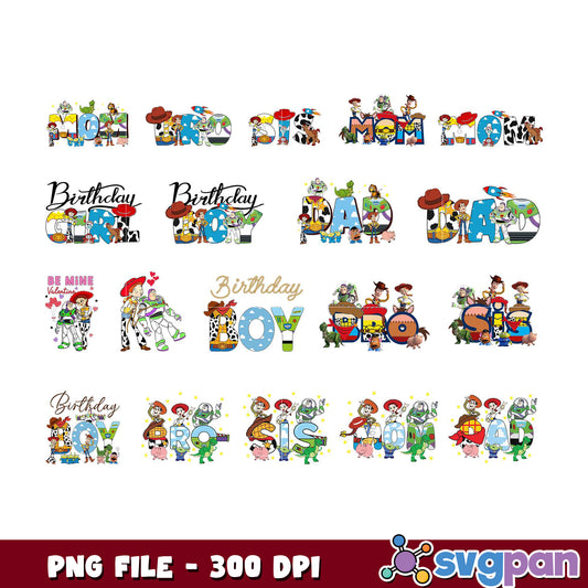 Toy Story Family PNG Bundle 300 DPI