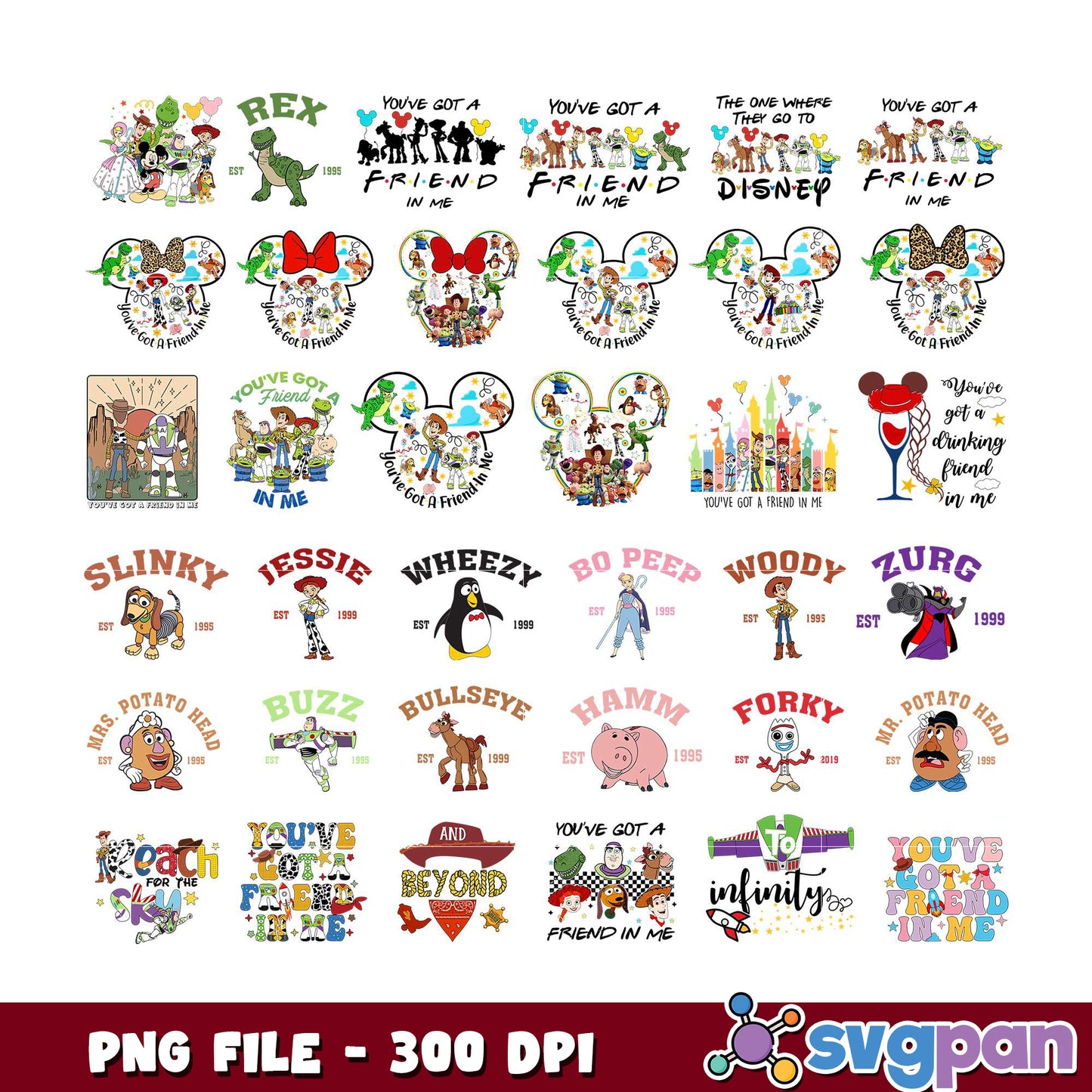 Toy Story Friends Bundle PNG 300 DPI