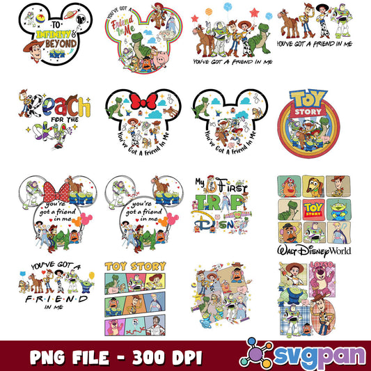 Toy Story PNG Bundle 12 Designs, 300 DPI