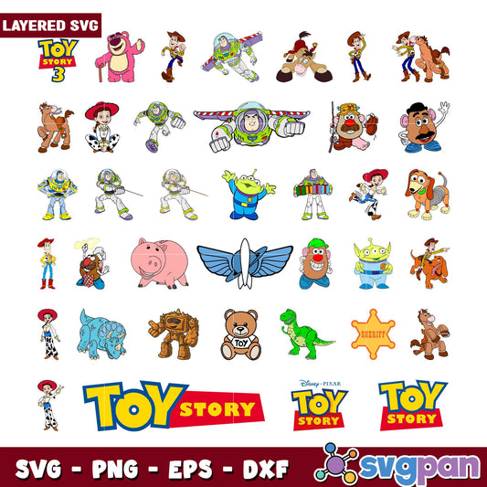 Toy Story SVG Bundle Layered Characters Designs