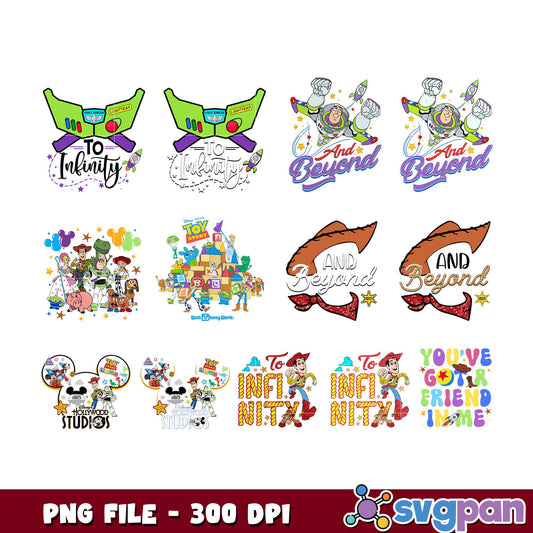 Toy Story Themed Clipart PNG Bundle for Creatives