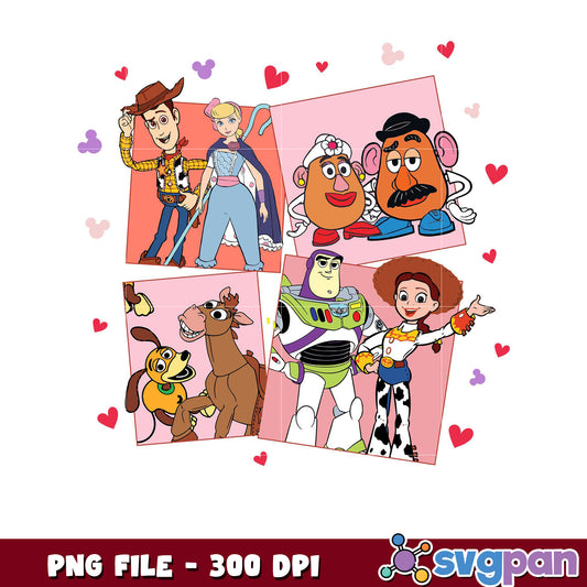 Toy Story characters illustration, vibrant PNG file design