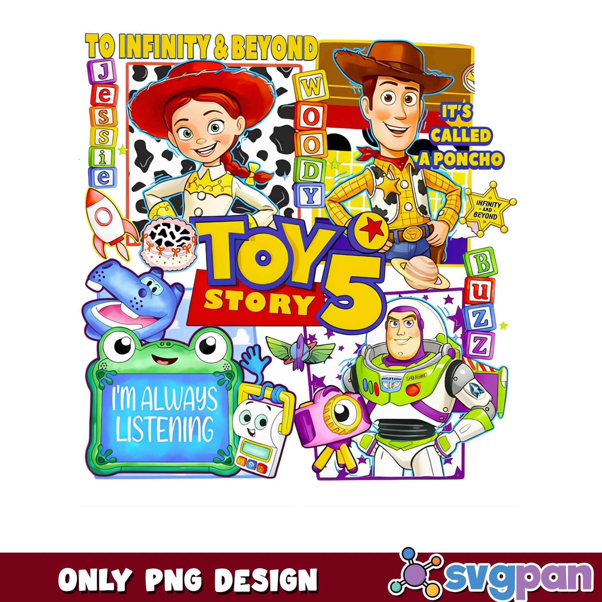 Toy Story 5 PNG, Buzz Lightyear Woody Jessie PNG, Disney PNG