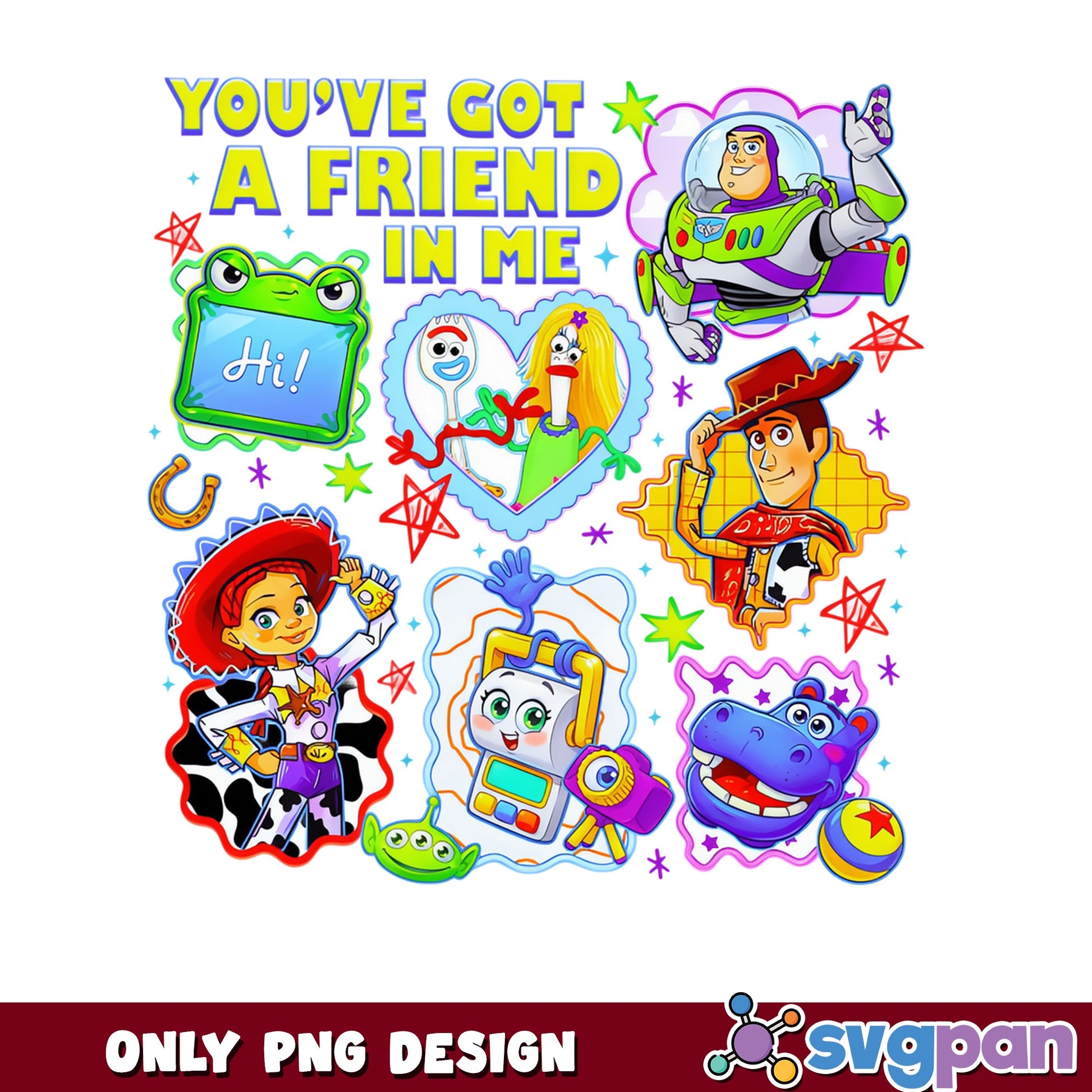 Toy Story Characters Bundle PNG, You've Got A Friend In Me PNG, Disney PNG