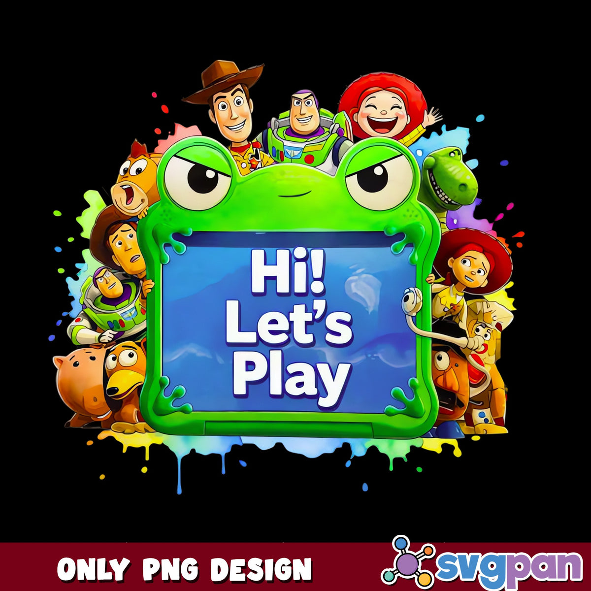 Toy Story Characters Hi Lets Play PNG, Disney Pixar PNG, Woody Buzz PNG