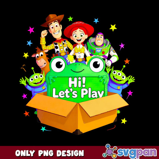 Toy Story Characters Hi Lets Play PNG, Woody Buzz PNG, Disney PNG