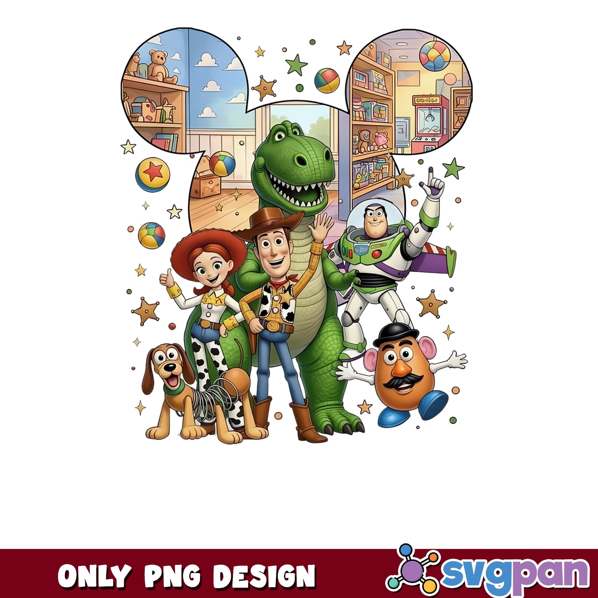 Toy Story Characters Mickey Ears PNG, Disney PNG, Buzz Lightyear PNG
