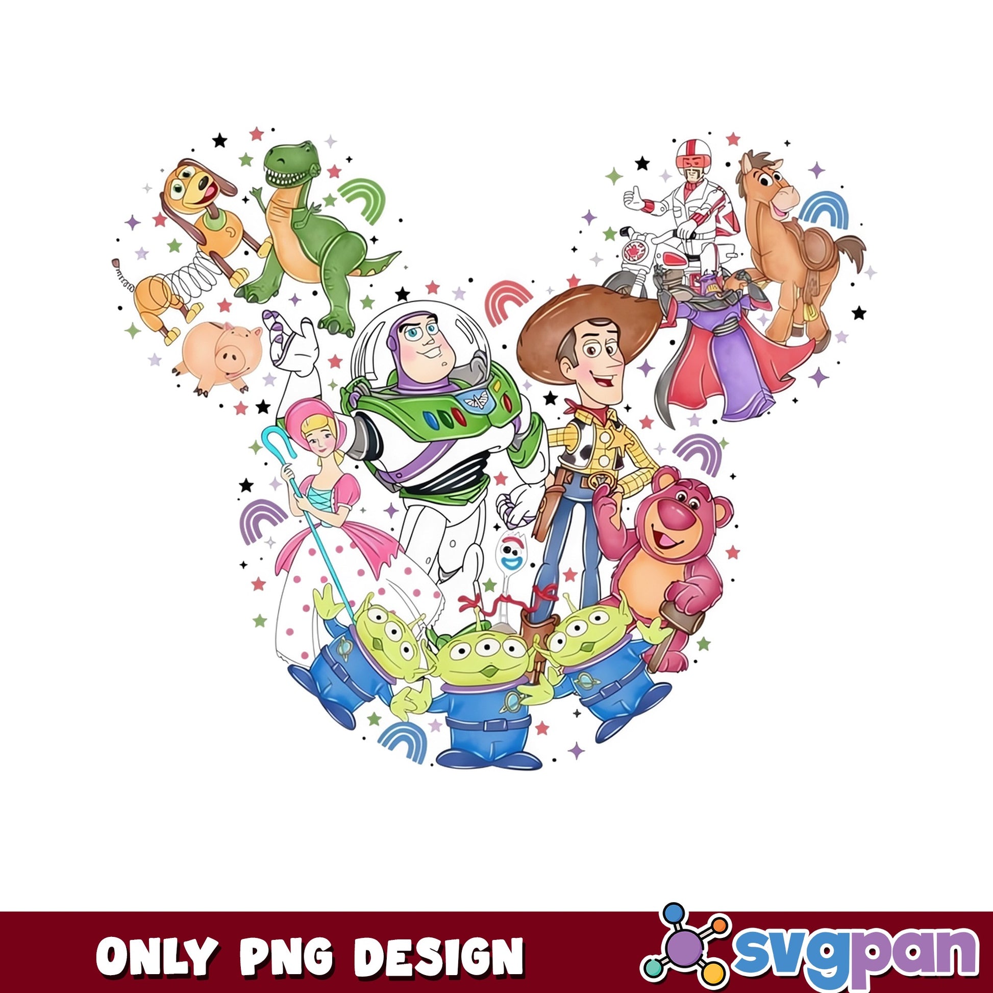 Toy Story Characters Mickey Head PNG, Disney PNG, Buzz Woody PNG