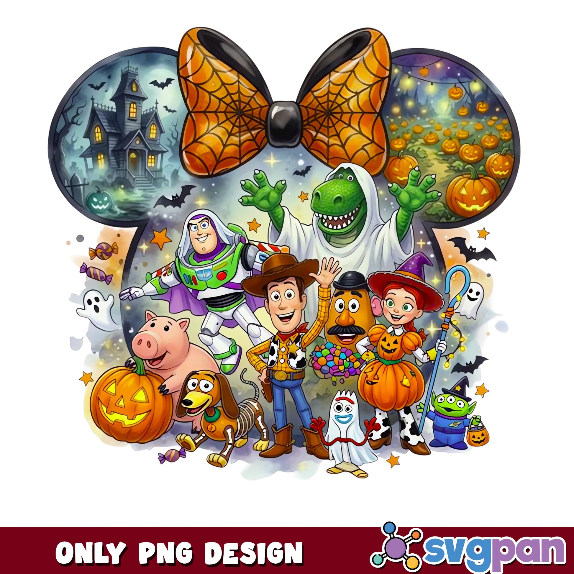 Toy Story Halloween PNG, Disney Halloween PNG, Woody Buzz PNG