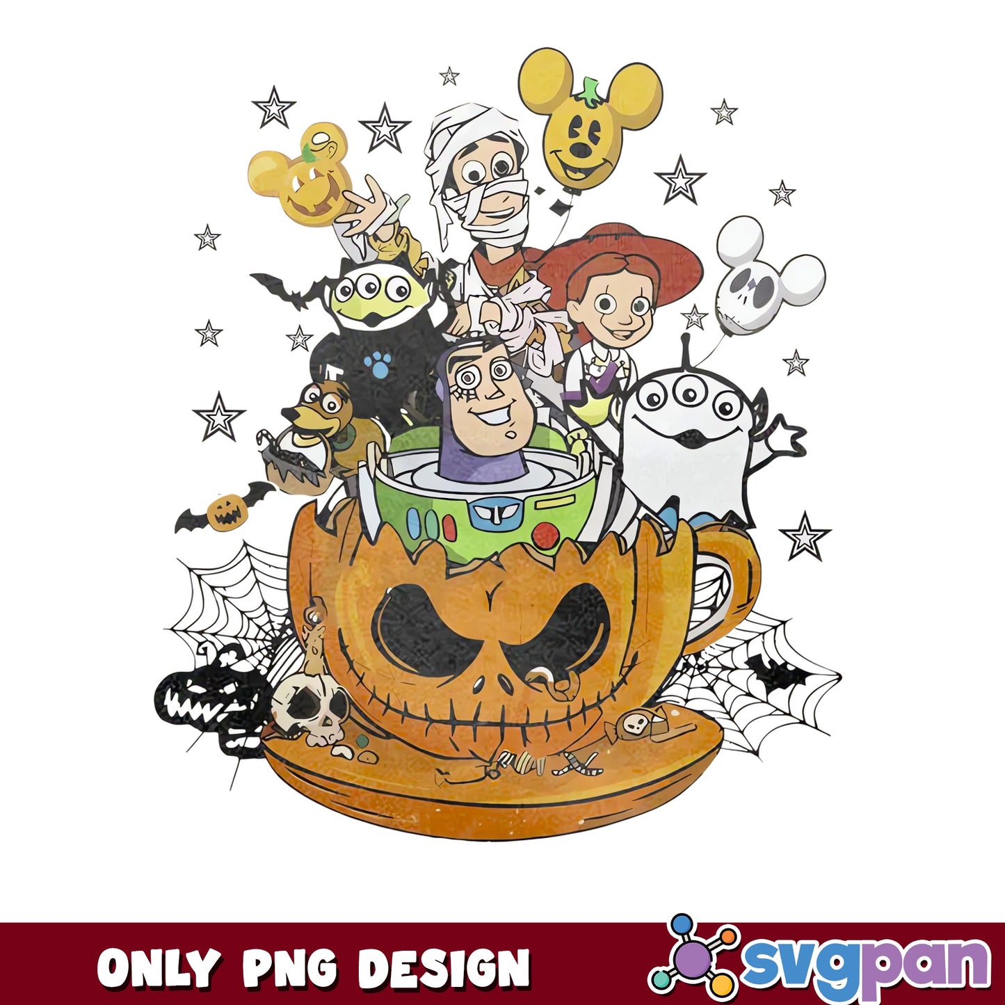 Toy Story Halloween Pumpkin Teacup Buzz Jessie PNG, Woody Alien, PNG