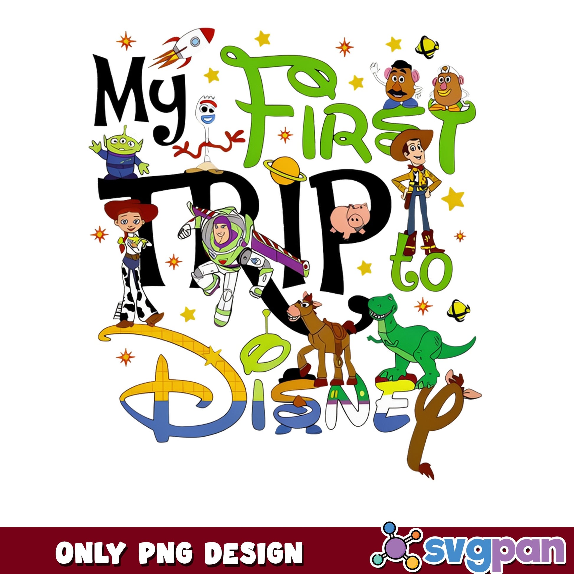 Toy Story My First Trip To Disney PNG, Disney Trip PNG, Woody Buzz PNG