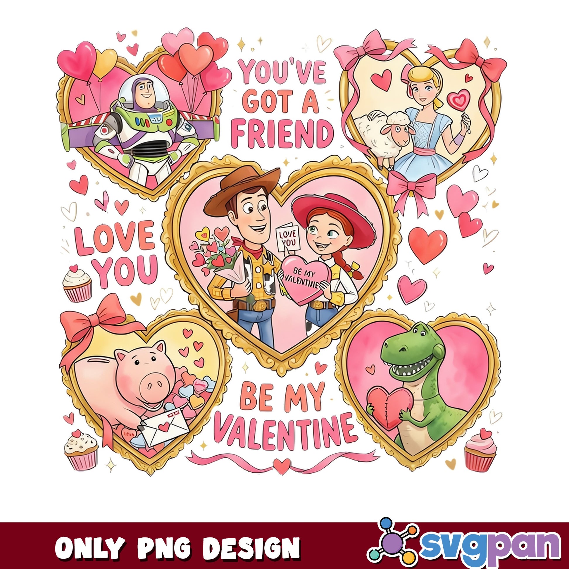 Toy Story Valentine PNG, Be My Valentine Disney PNG, Woody Buzz PNG