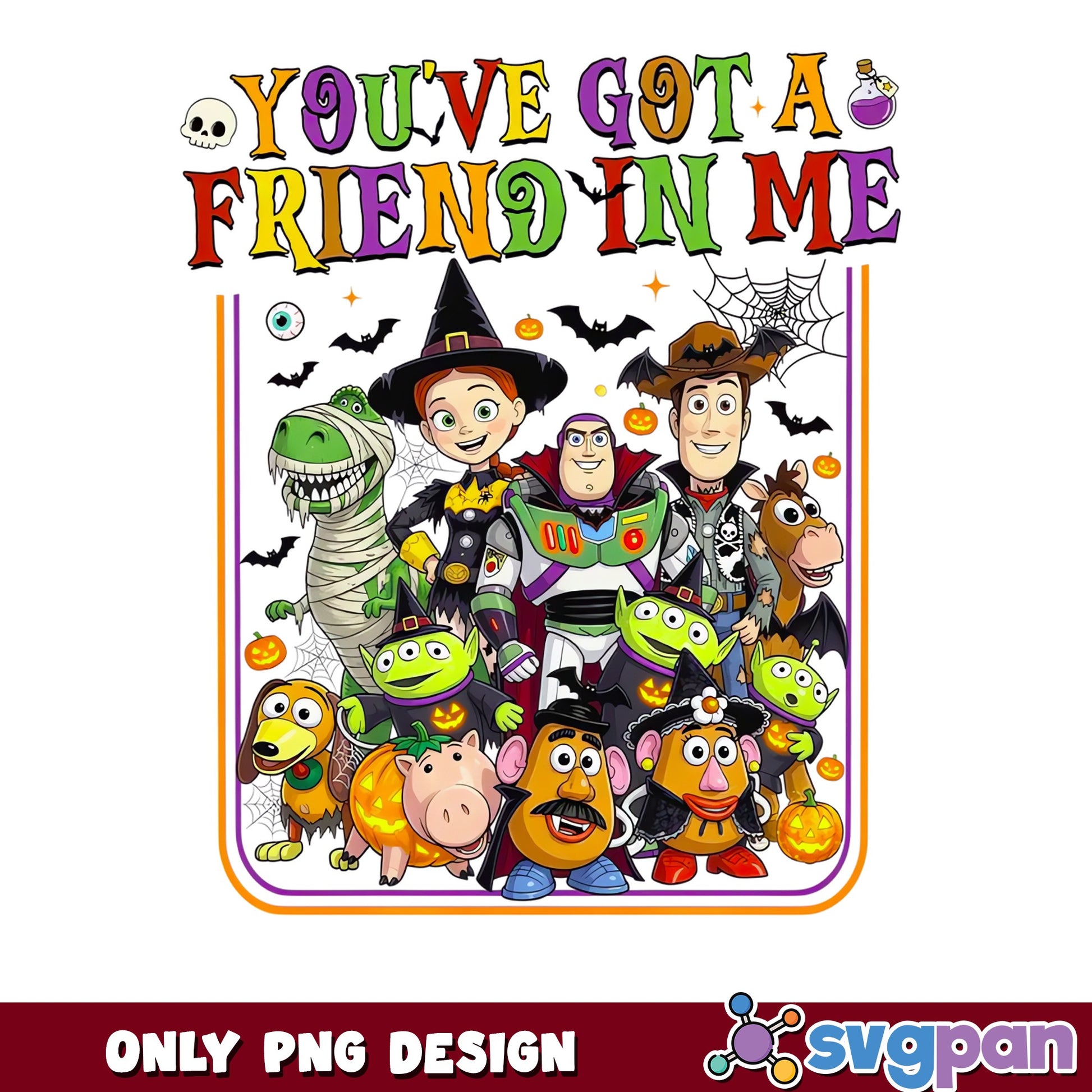 Toy Story You've Got A Friend Halloween PNG, Woody Buzz, Disney PNG