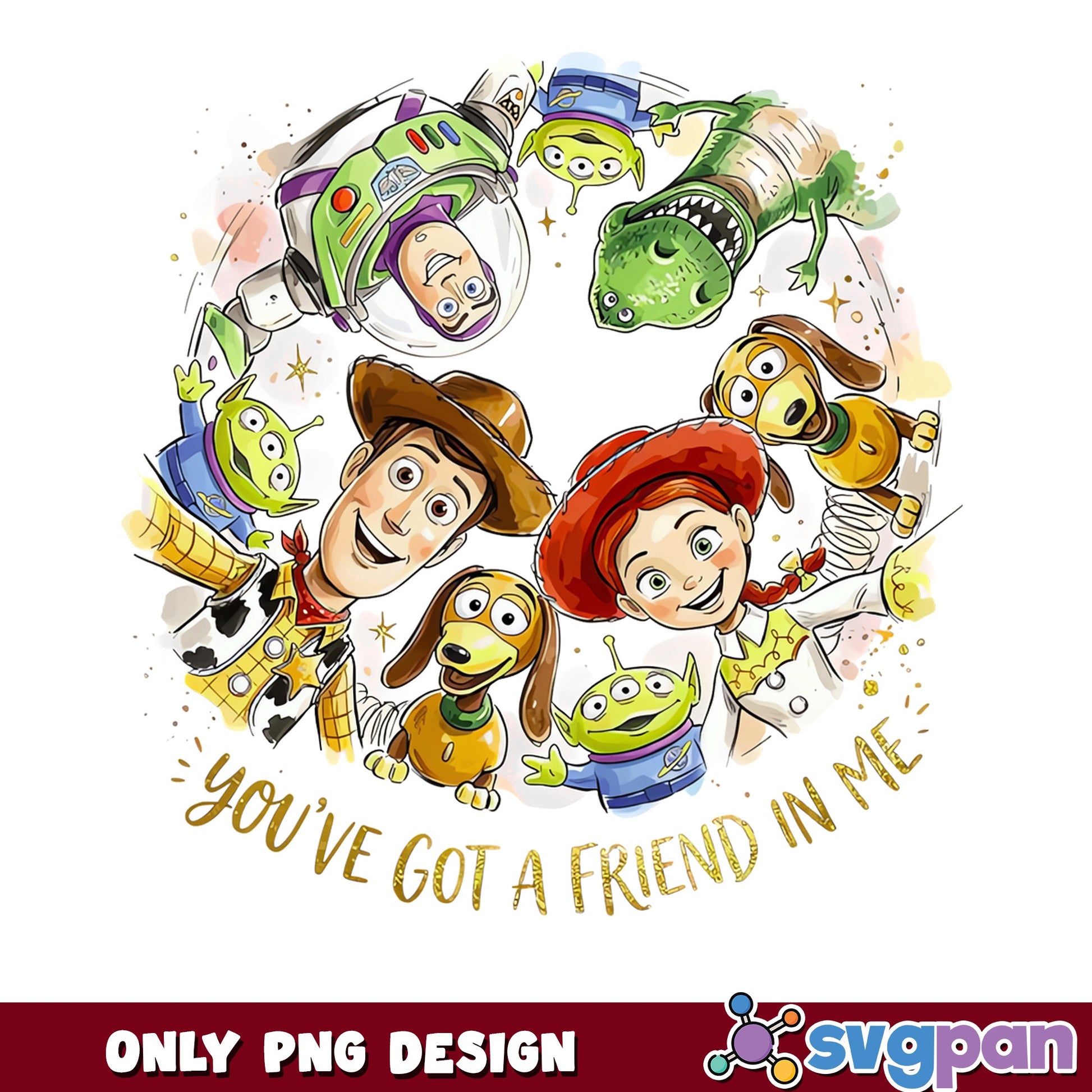 Toy Story You've Got A Friend In Me PNG, Disney PNG, Woody Buzz PNG