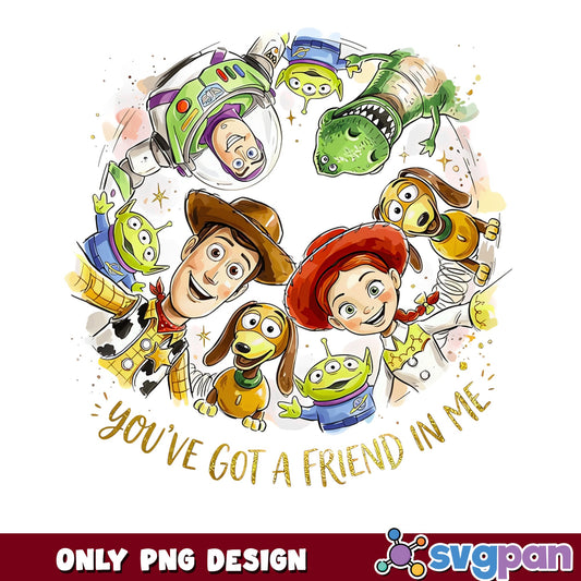 Toy Story You've Got A Friend In Me PNG, Disney PNG, Woody Buzz PNG