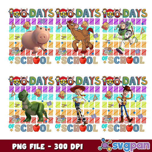 Toy story 100 days of school design png bundle