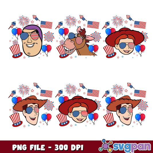 Toy story 4th july png bundle