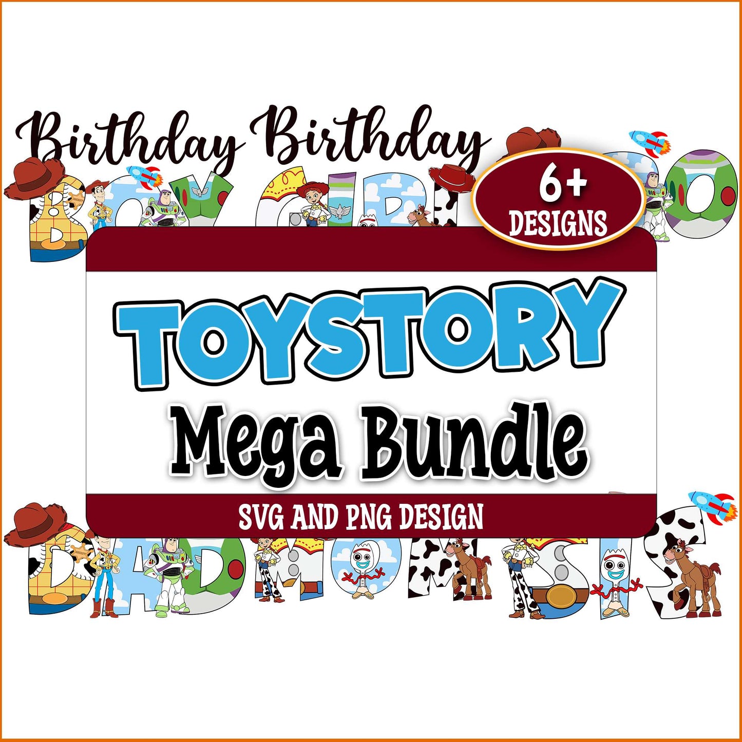 Toy story birthday family svg bundle