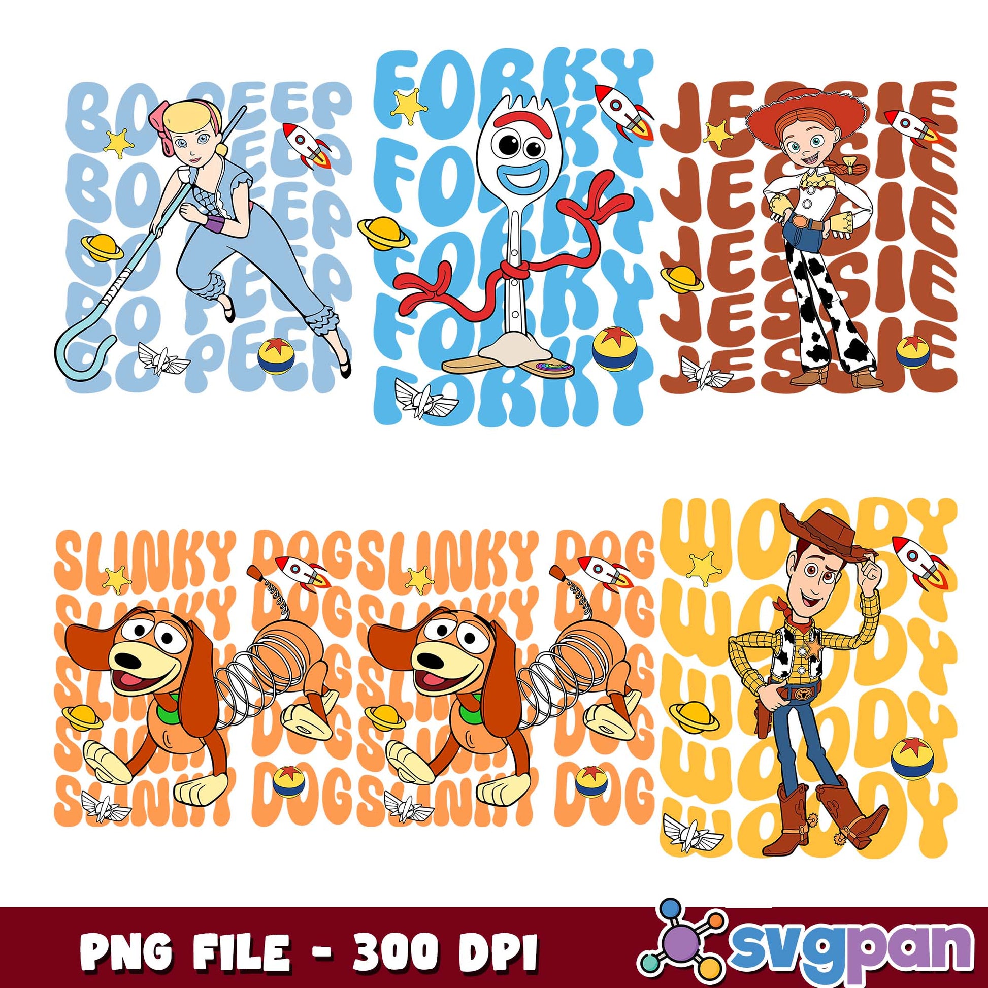 Toy story characters design png bundle