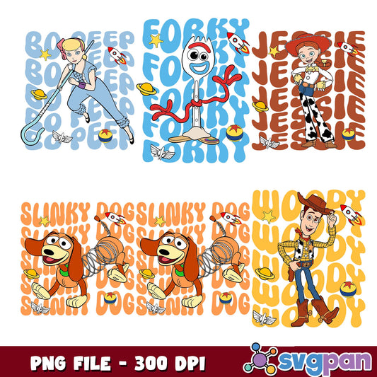 Toy story characters design png bundle