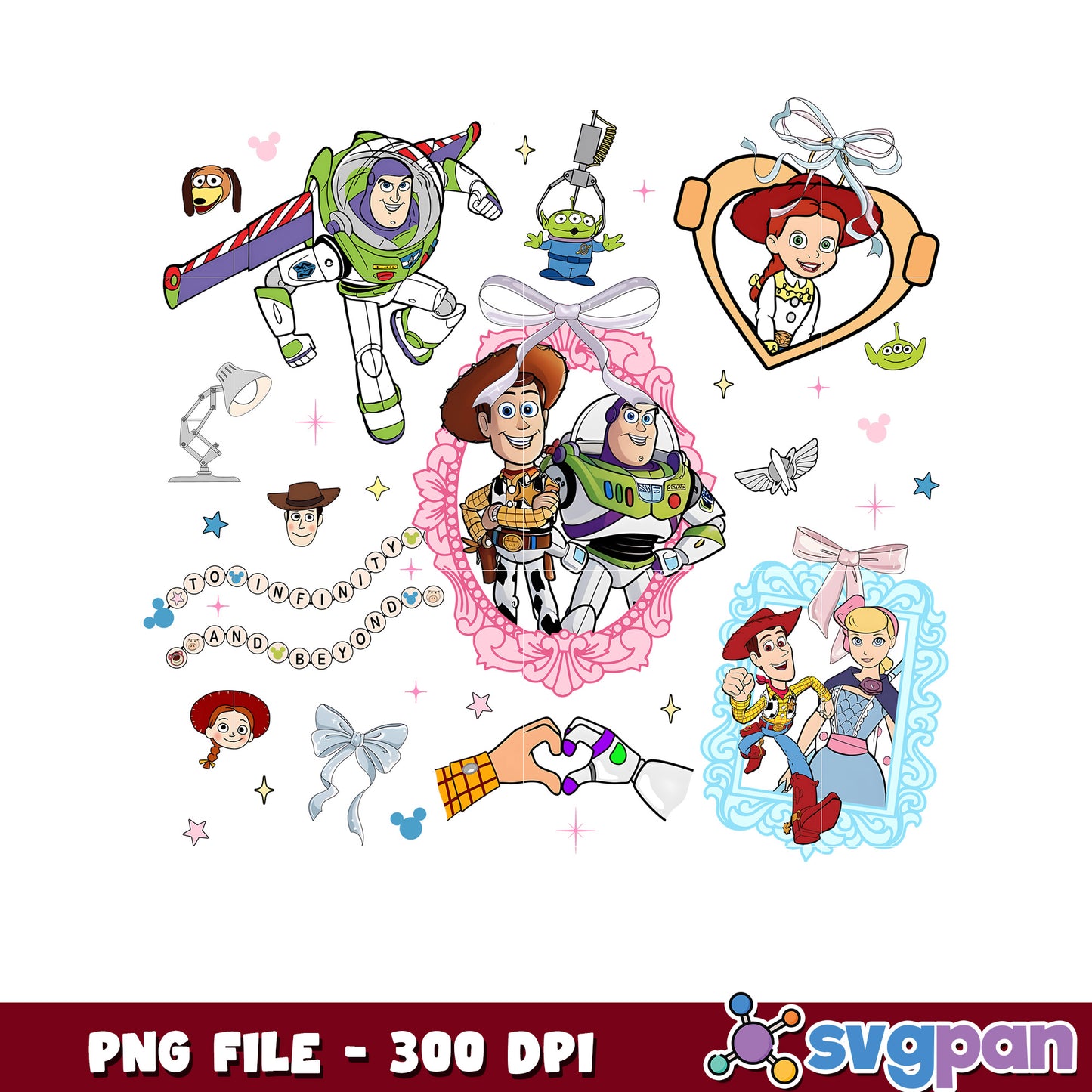 Toy story characters png, disney characters png, disneyland evnet 2025 png