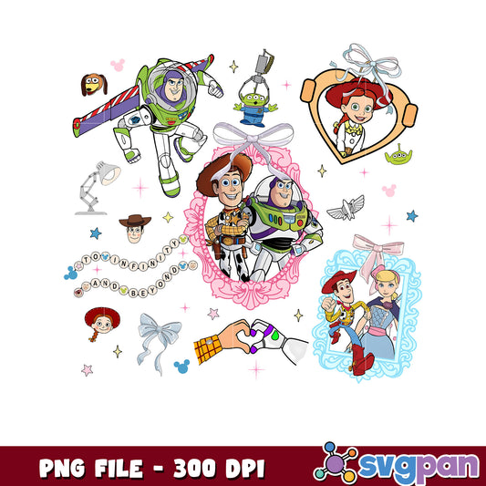 Toy story characters png, disney characters png, disneyland evnet 2025 png