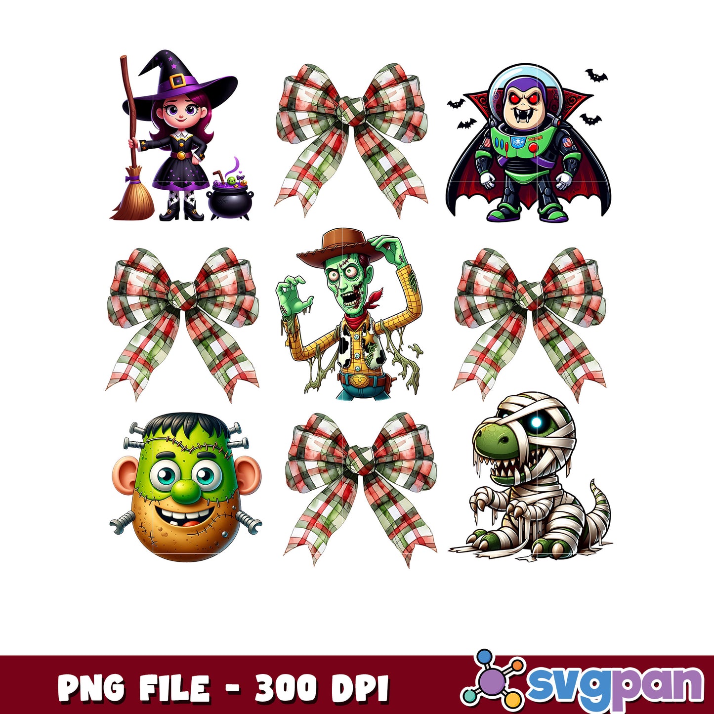 Toy story characters png, spooky vacation png, avengers decorations​​ ​png