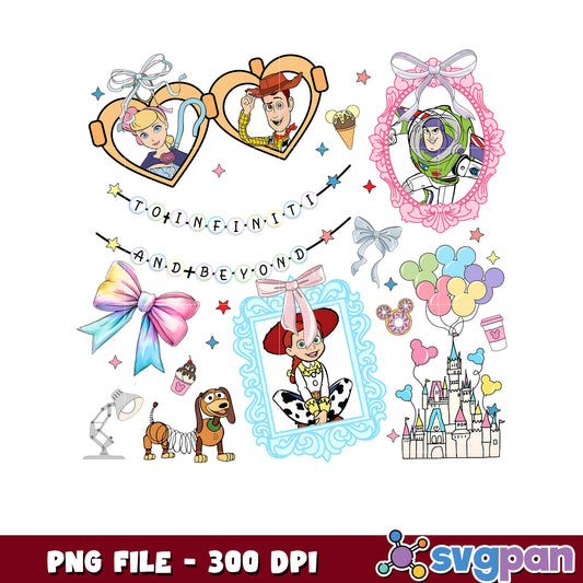 Toy story chracters picture farme png, disney characters png, disneyland evnet 2025 png