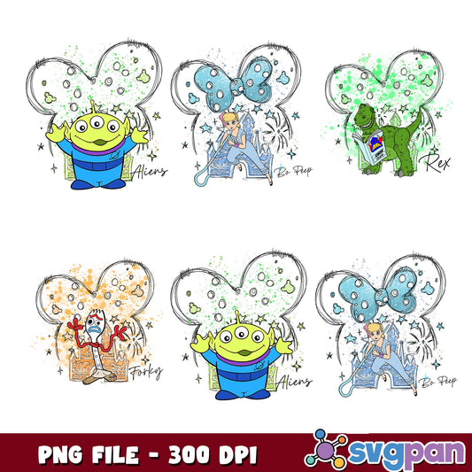 Toy story disney castle png bundle