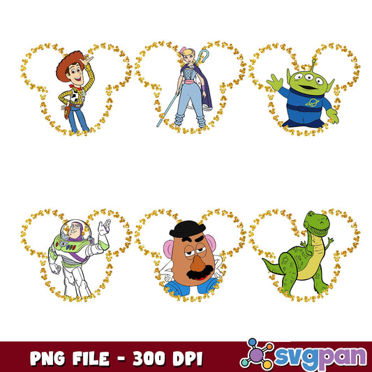 Toy story mickey ear design png bundle
